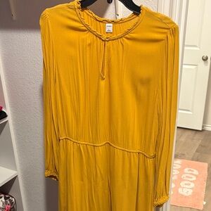 Old Navy Yellow Long Sleeve Dress